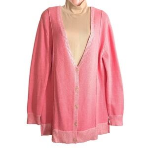 Lane Bryant Women's Cardigan Sweater Pink Long Sleeves Button Size L‎ Casual